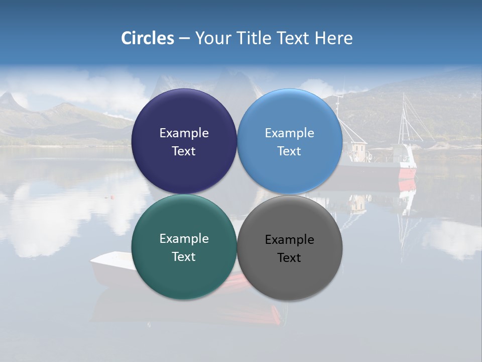 Two Boats In The Water With Mountains In The Background PowerPoint Template