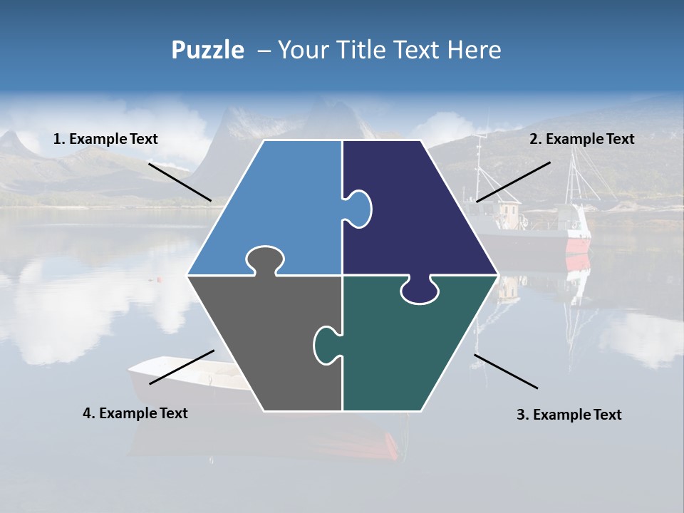 Two Boats In The Water With Mountains In The Background PowerPoint Template