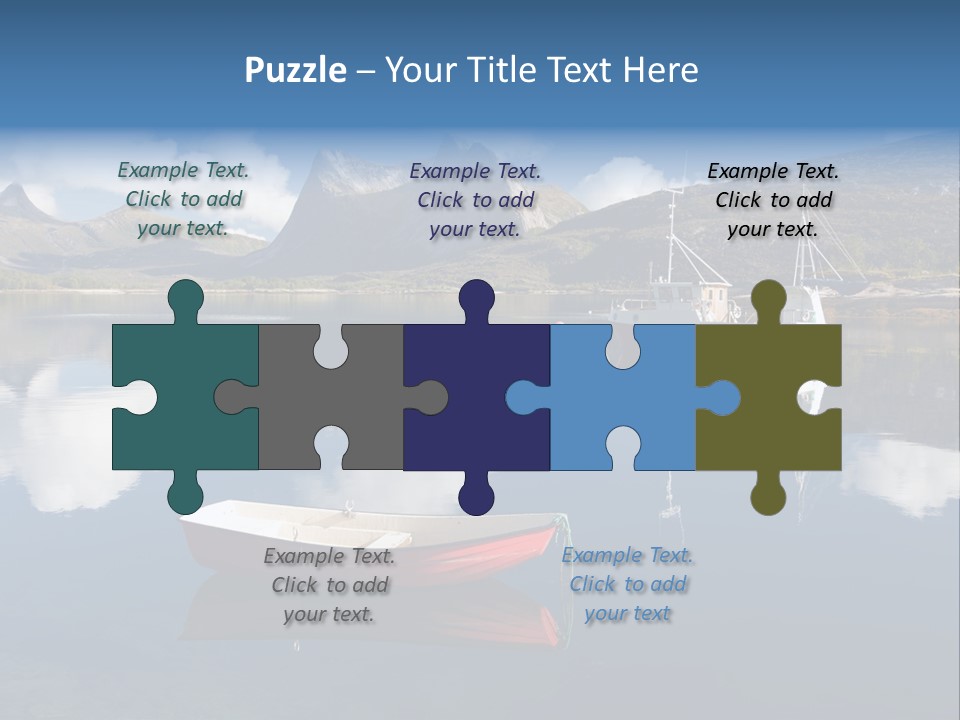 Two Boats In The Water With Mountains In The Background PowerPoint Template