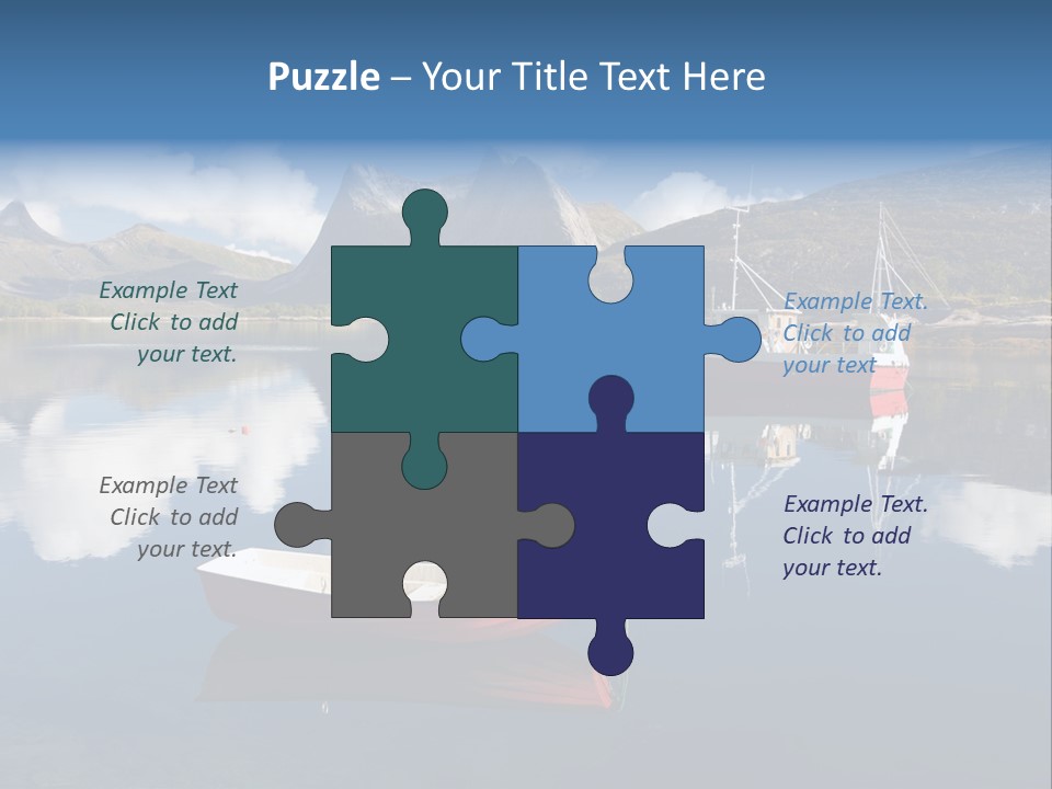 Two Boats In The Water With Mountains In The Background PowerPoint Template