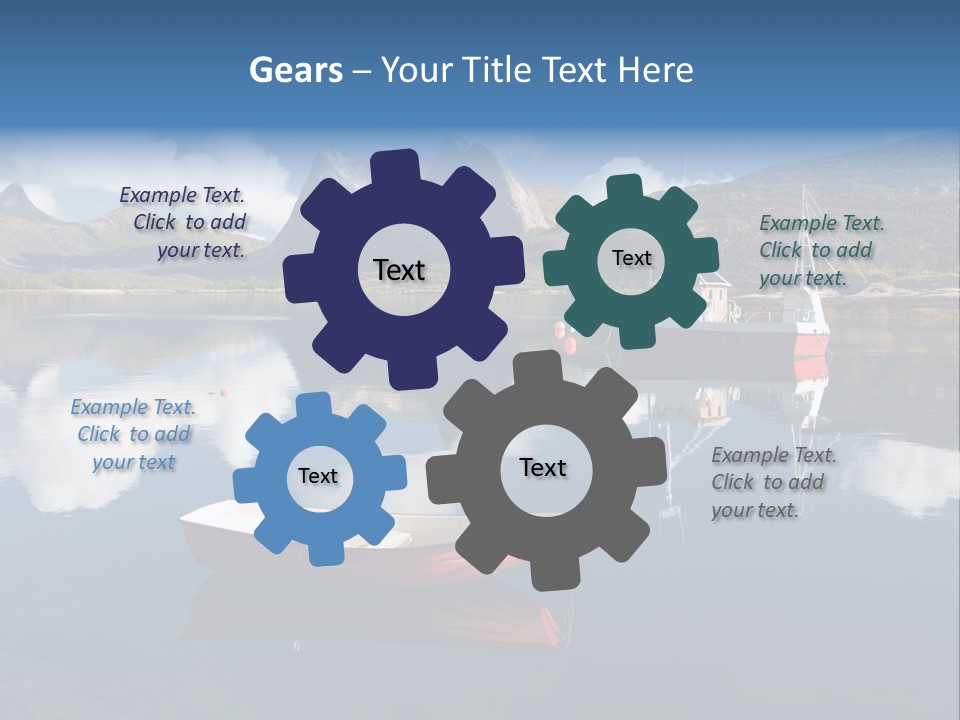 Two Boats In The Water With Mountains In The Background PowerPoint Template