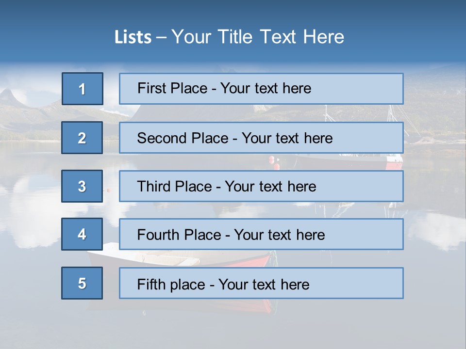 Two Boats In The Water With Mountains In The Background PowerPoint Template