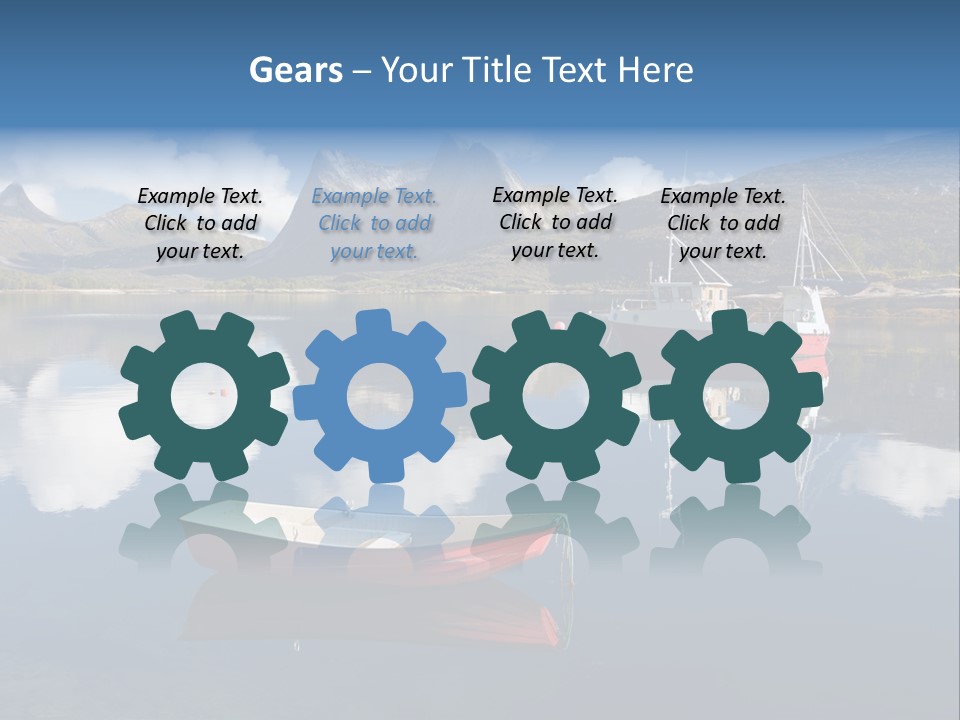 Two Boats In The Water With Mountains In The Background PowerPoint Template