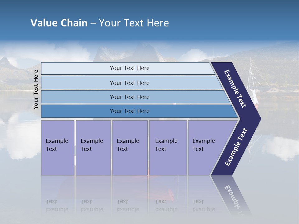 Two Boats In The Water With Mountains In The Background PowerPoint Template
