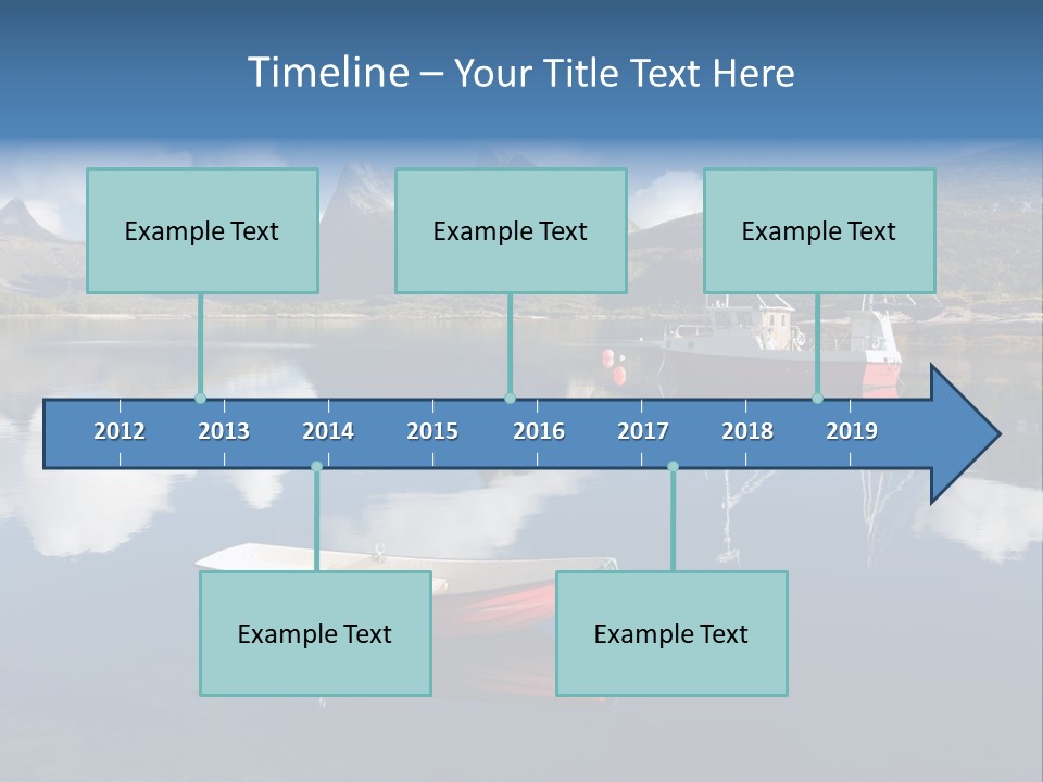 Two Boats In The Water With Mountains In The Background PowerPoint Template