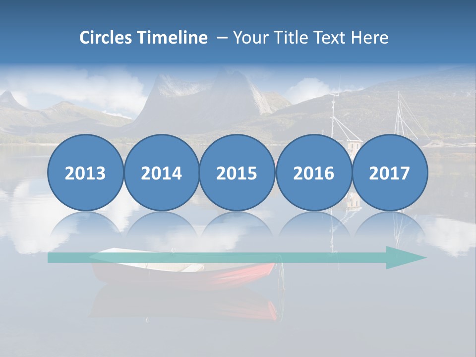 Two Boats In The Water With Mountains In The Background PowerPoint Template