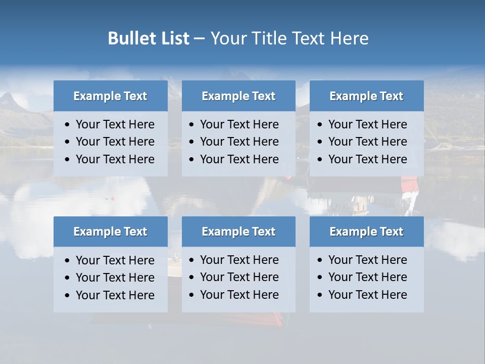 Two Boats In The Water With Mountains In The Background PowerPoint Template