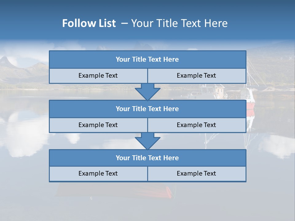 Two Boats In The Water With Mountains In The Background PowerPoint Template
