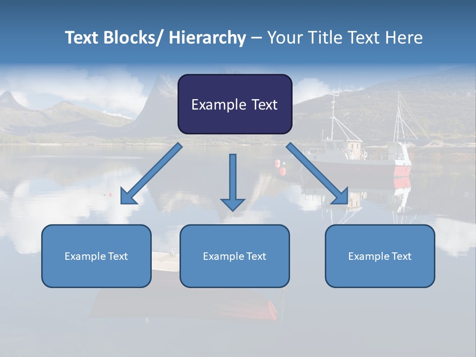 Two Boats In The Water With Mountains In The Background PowerPoint Template
