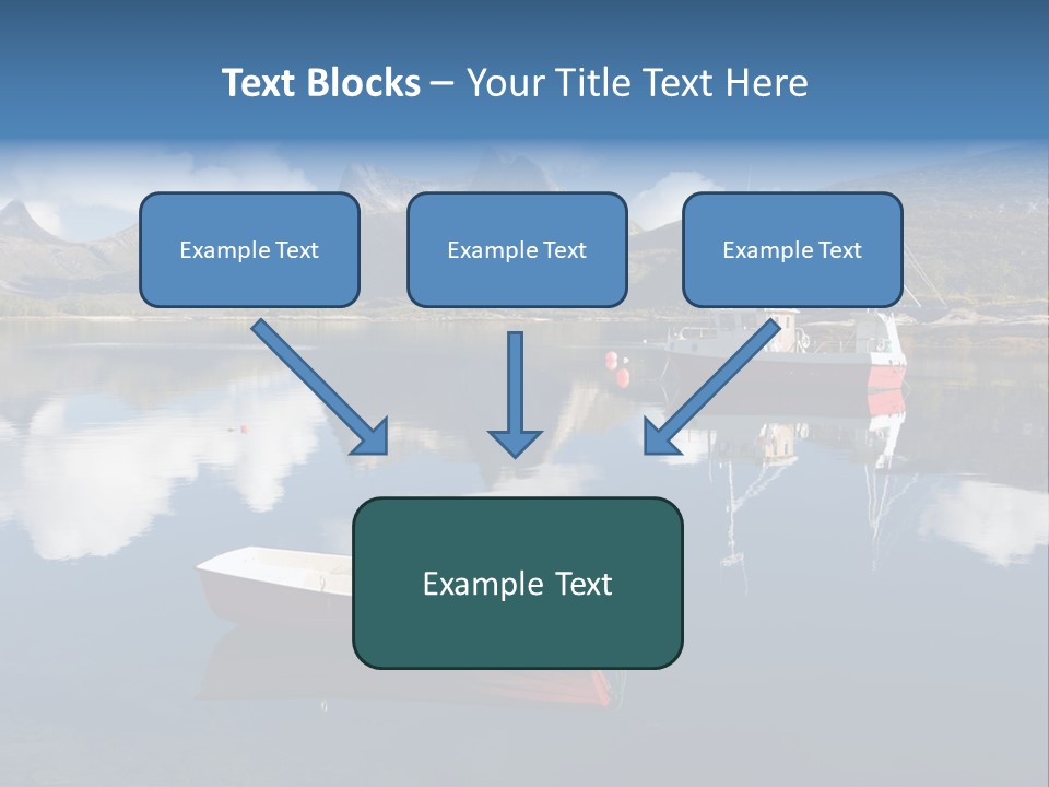 Two Boats In The Water With Mountains In The Background PowerPoint Template