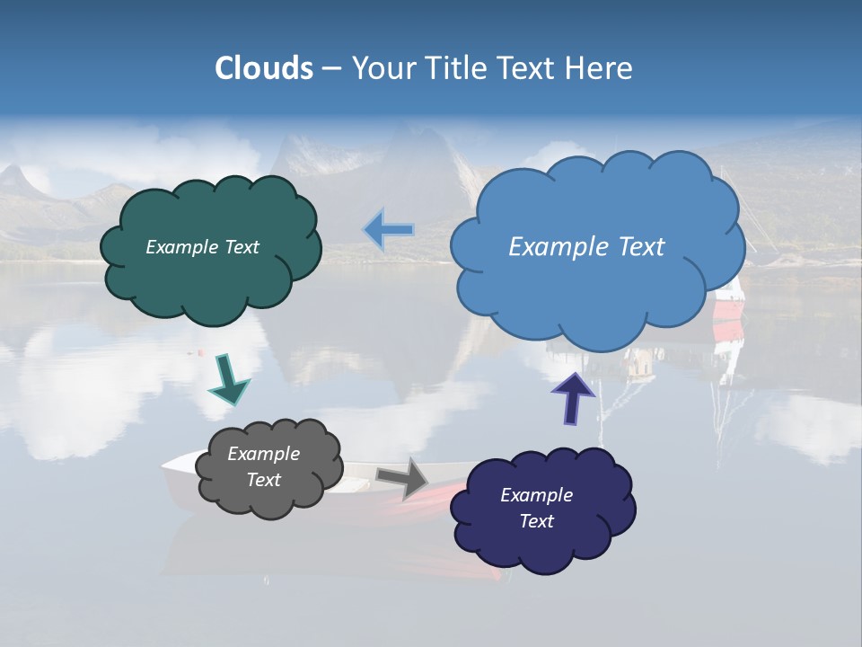 Two Boats In The Water With Mountains In The Background PowerPoint Template