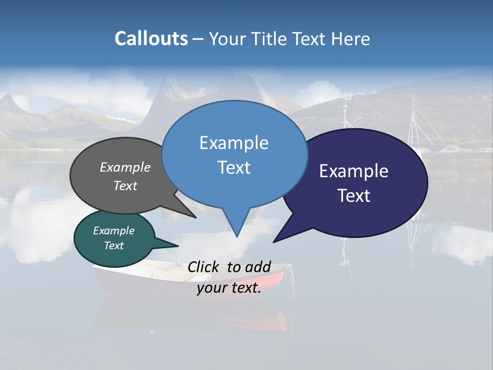 Two Boats In The Water With Mountains In The Background PowerPoint Template