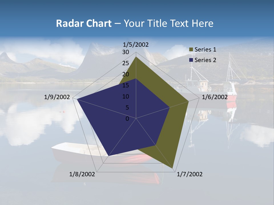 Two Boats In The Water With Mountains In The Background PowerPoint Template