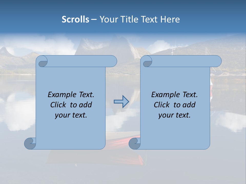 Two Boats In The Water With Mountains In The Background PowerPoint Template