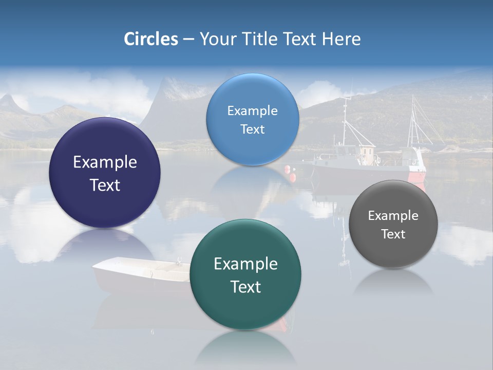 Two Boats In The Water With Mountains In The Background PowerPoint Template