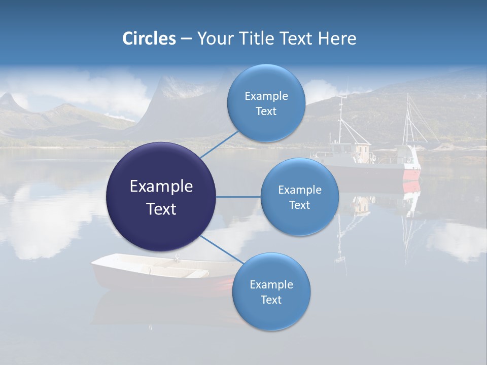 Two Boats In The Water With Mountains In The Background PowerPoint Template