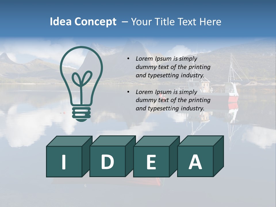 Two Boats In The Water With Mountains In The Background PowerPoint Template