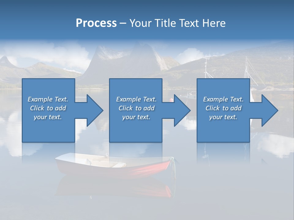 Two Boats In The Water With Mountains In The Background PowerPoint Template