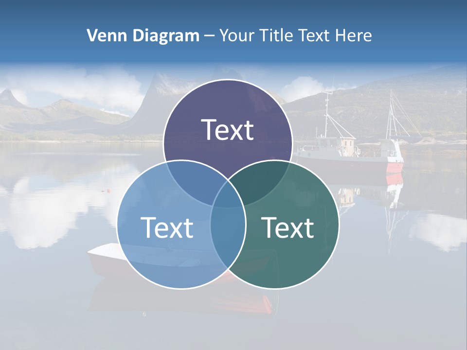 Two Boats In The Water With Mountains In The Background PowerPoint Template