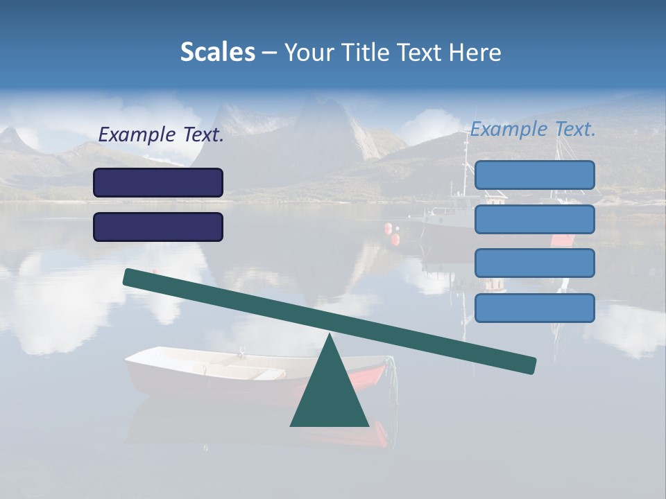 Two Boats In The Water With Mountains In The Background PowerPoint Template