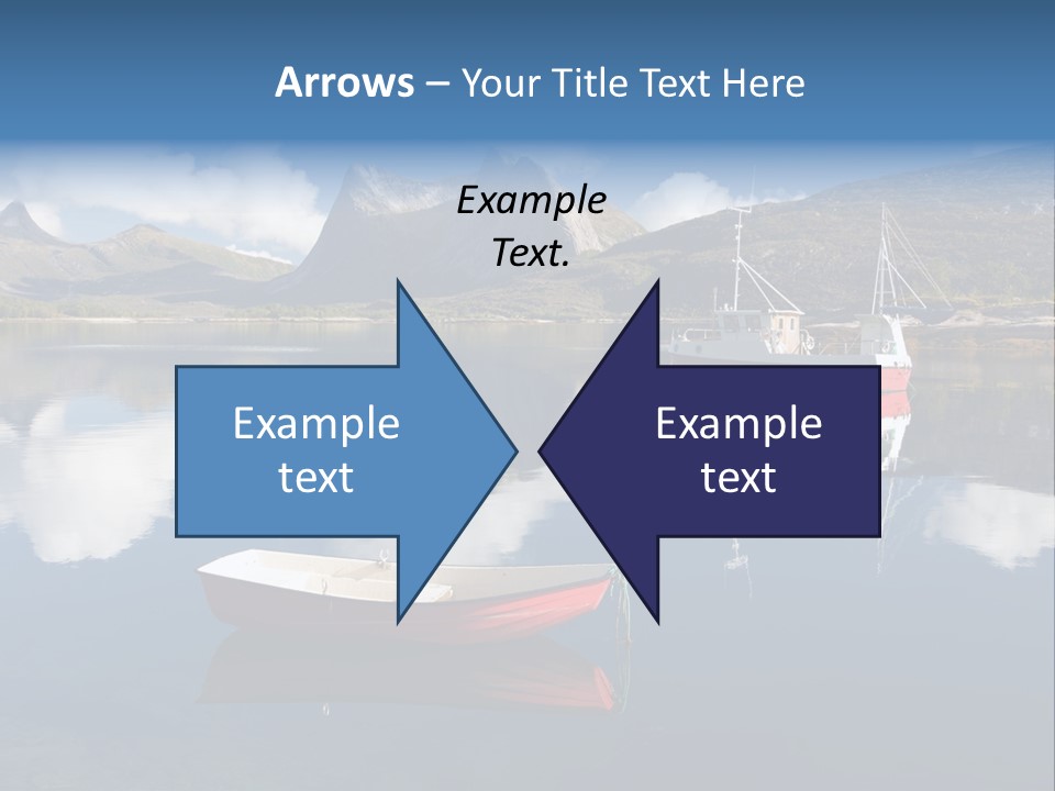 Two Boats In The Water With Mountains In The Background PowerPoint Template