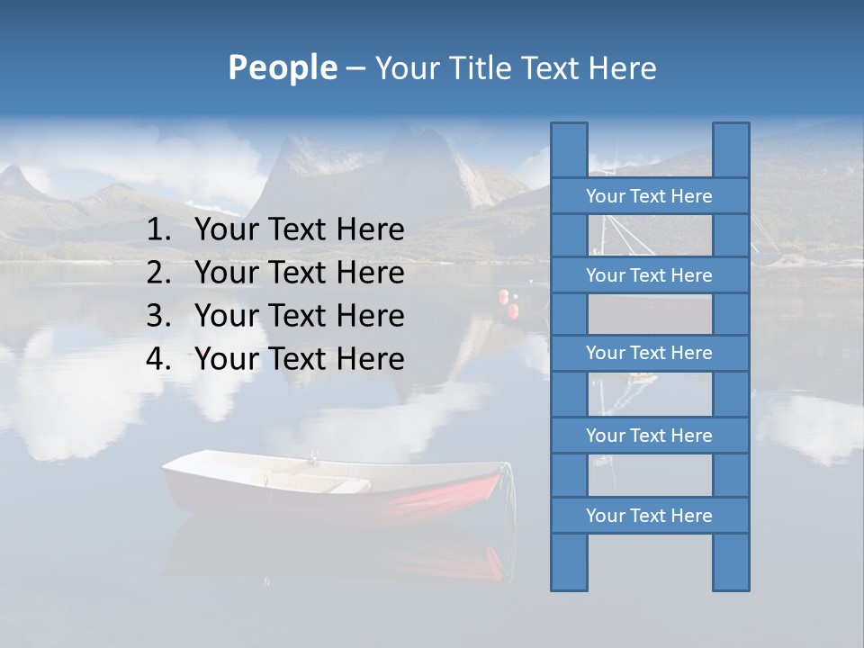 Two Boats In The Water With Mountains In The Background PowerPoint Template