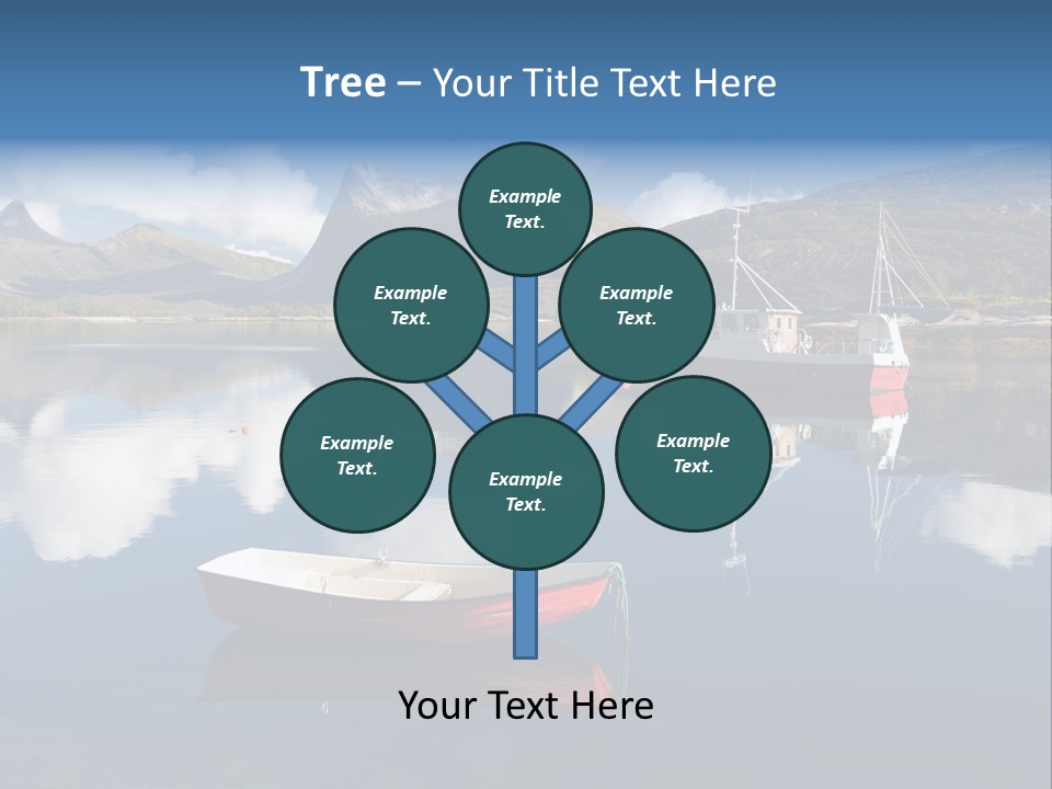 Two Boats In The Water With Mountains In The Background PowerPoint Template