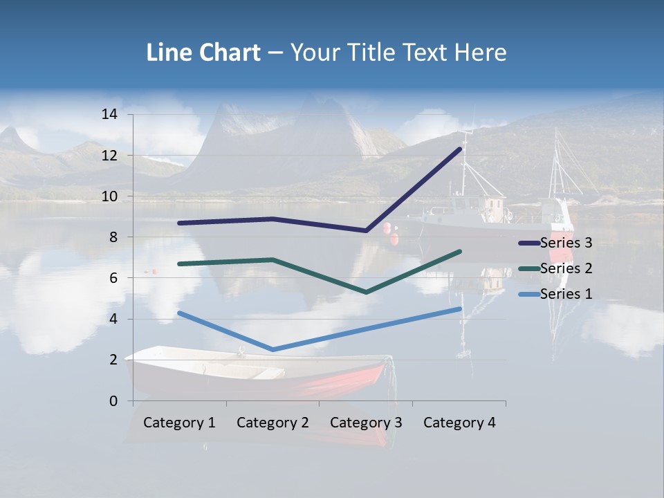 Two Boats In The Water With Mountains In The Background PowerPoint Template