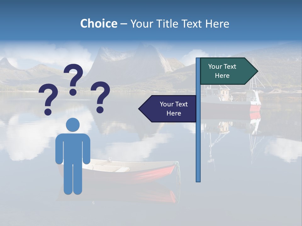 Two Boats In The Water With Mountains In The Background PowerPoint Template