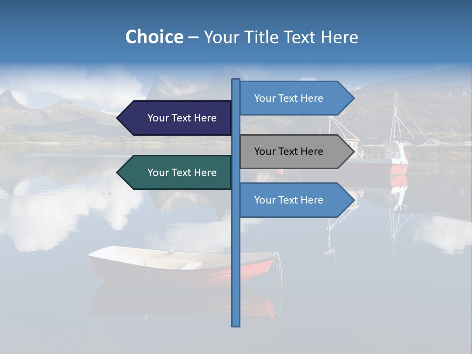 Two Boats In The Water With Mountains In The Background PowerPoint Template