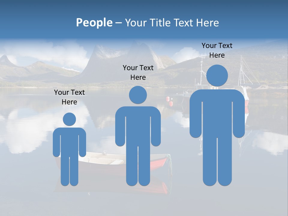 Two Boats In The Water With Mountains In The Background PowerPoint Template