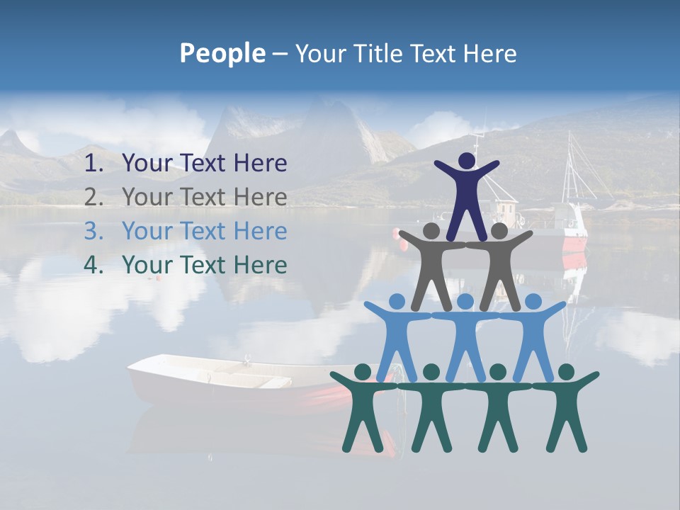 Two Boats In The Water With Mountains In The Background PowerPoint Template