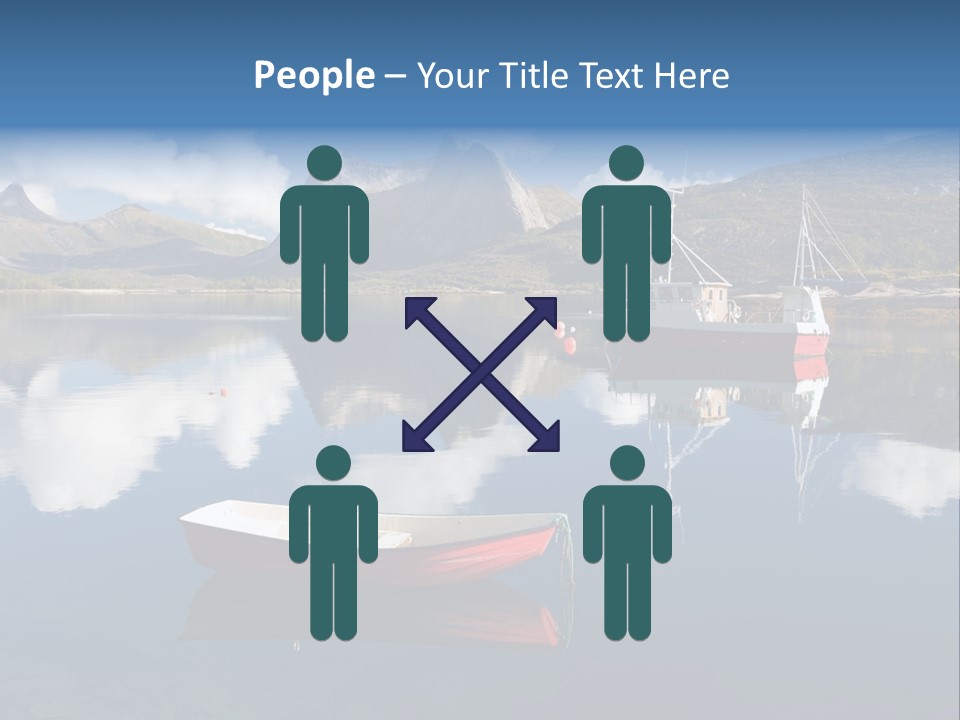 Two Boats In The Water With Mountains In The Background PowerPoint Template