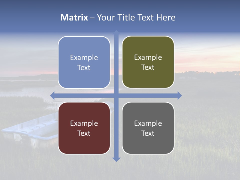 A Boat Sitting On Top Of A Lush Green Field PowerPoint Template