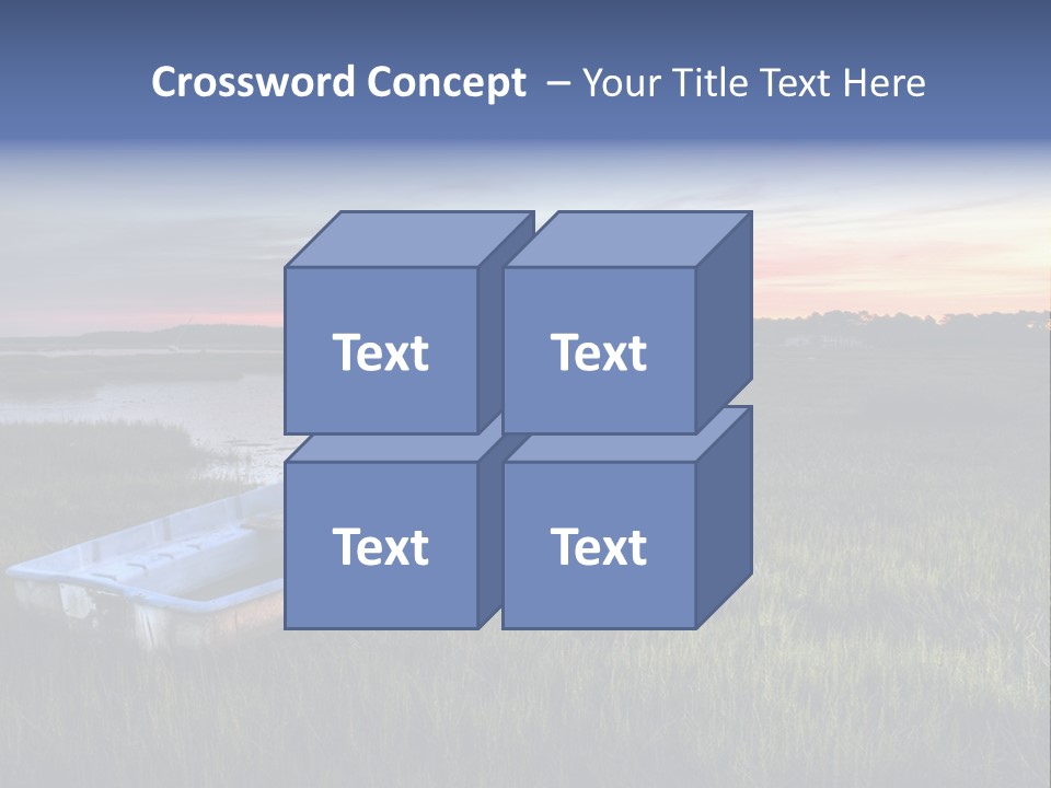 A Boat Sitting On Top Of A Lush Green Field PowerPoint Template