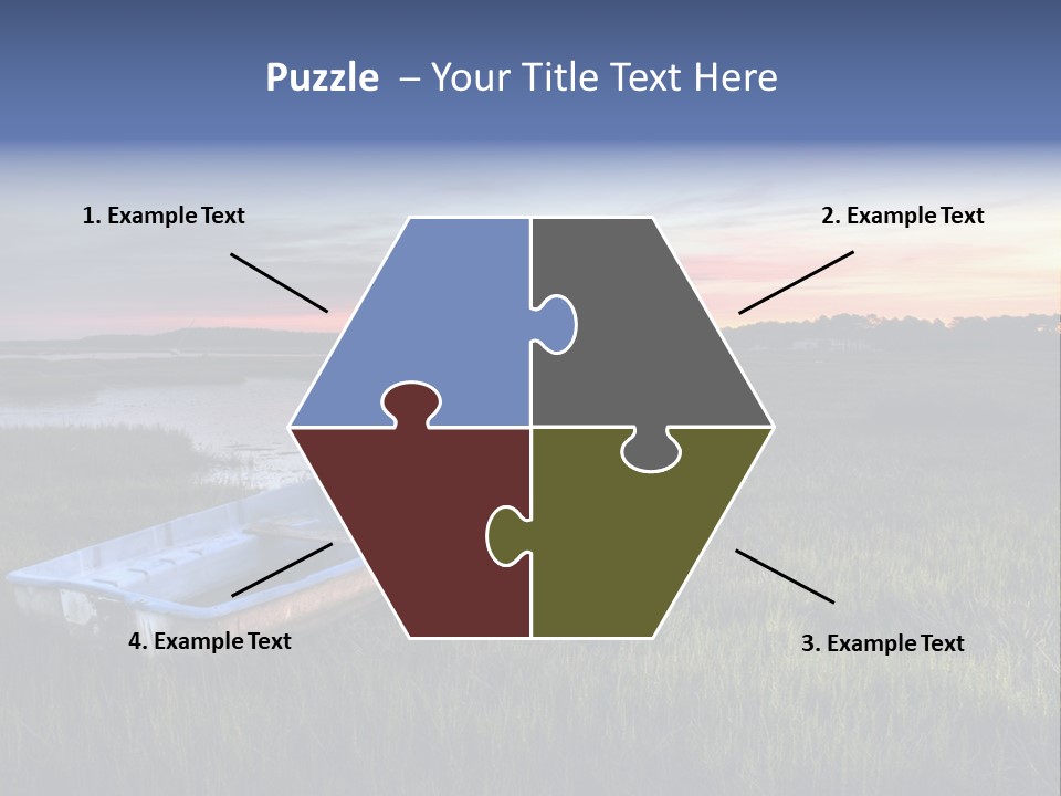 A Boat Sitting On Top Of A Lush Green Field PowerPoint Template