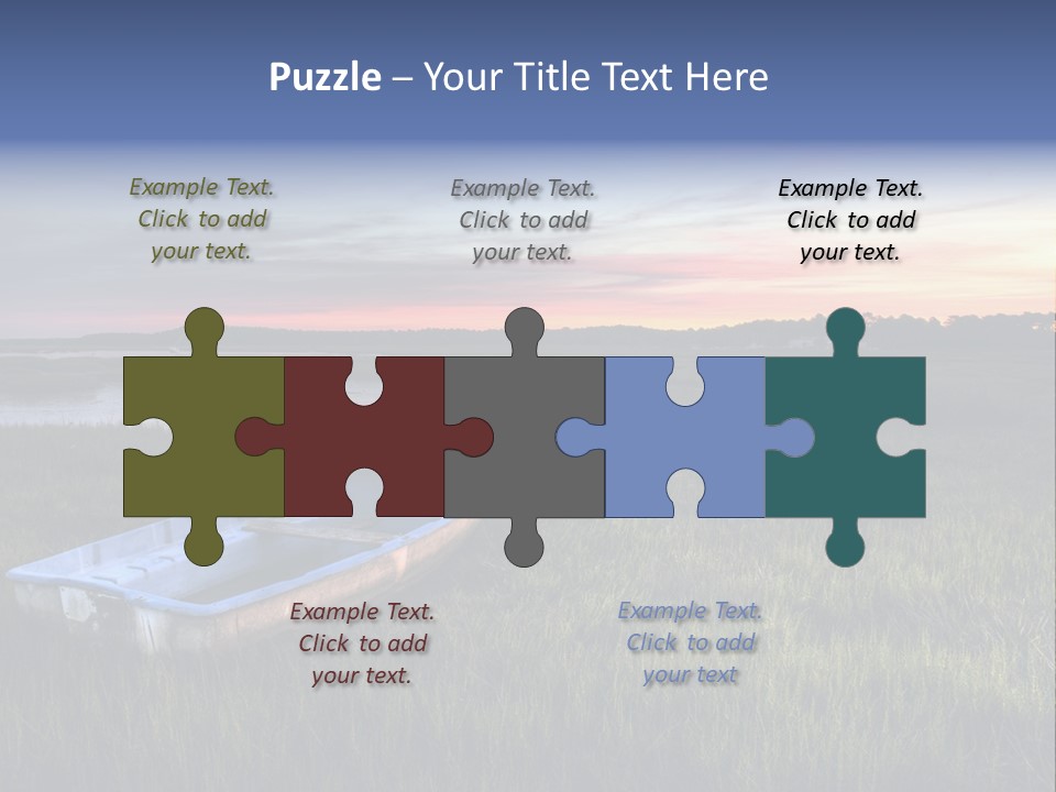 A Boat Sitting On Top Of A Lush Green Field PowerPoint Template