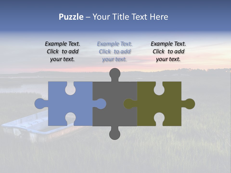 A Boat Sitting On Top Of A Lush Green Field PowerPoint Template