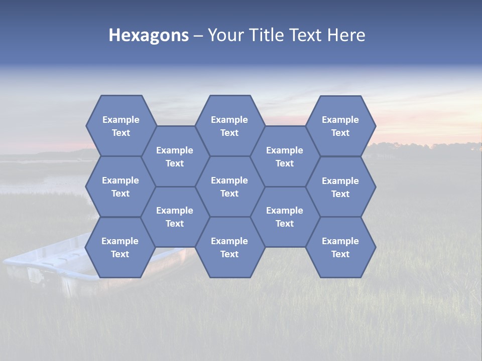 A Boat Sitting On Top Of A Lush Green Field PowerPoint Template