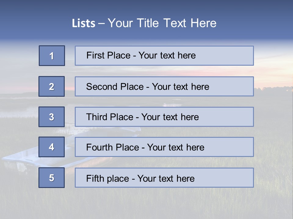 A Boat Sitting On Top Of A Lush Green Field PowerPoint Template