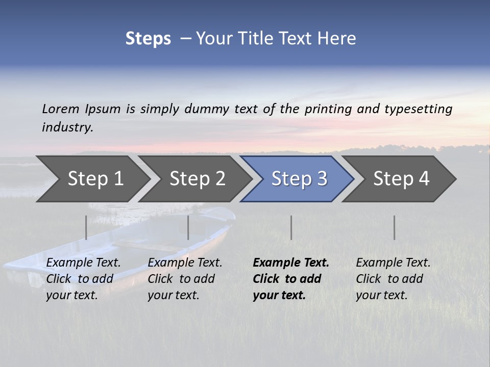 A Boat Sitting On Top Of A Lush Green Field PowerPoint Template