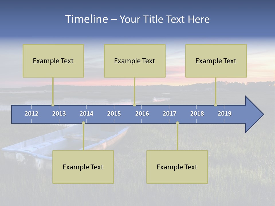 A Boat Sitting On Top Of A Lush Green Field PowerPoint Template