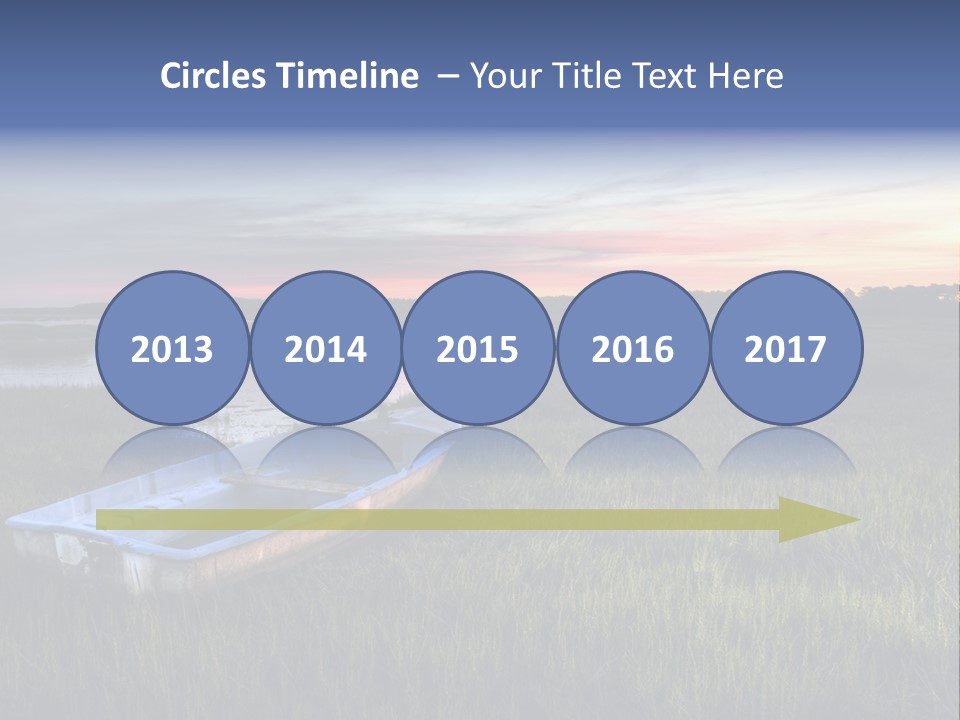 A Boat Sitting On Top Of A Lush Green Field PowerPoint Template