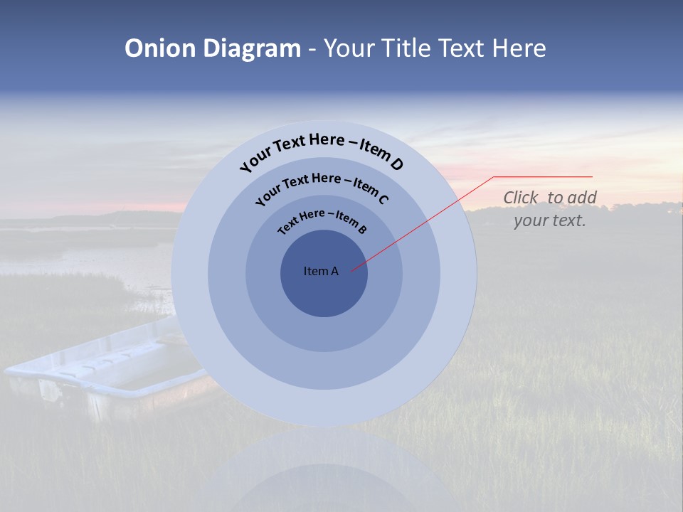 A Boat Sitting On Top Of A Lush Green Field PowerPoint Template