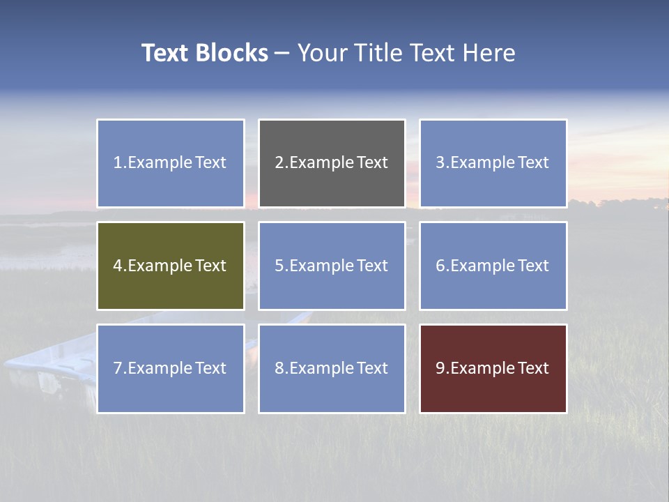 A Boat Sitting On Top Of A Lush Green Field PowerPoint Template