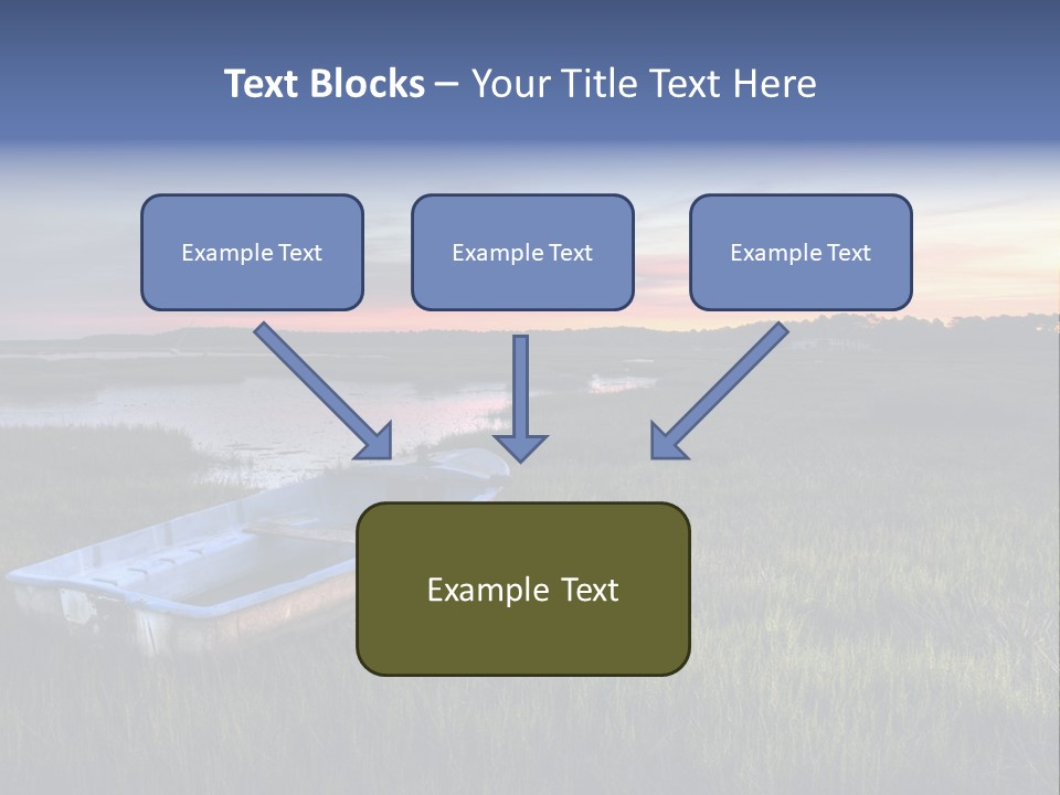 A Boat Sitting On Top Of A Lush Green Field PowerPoint Template