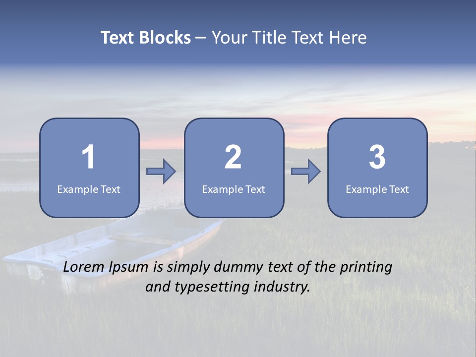 A Boat Sitting On Top Of A Lush Green Field PowerPoint Template