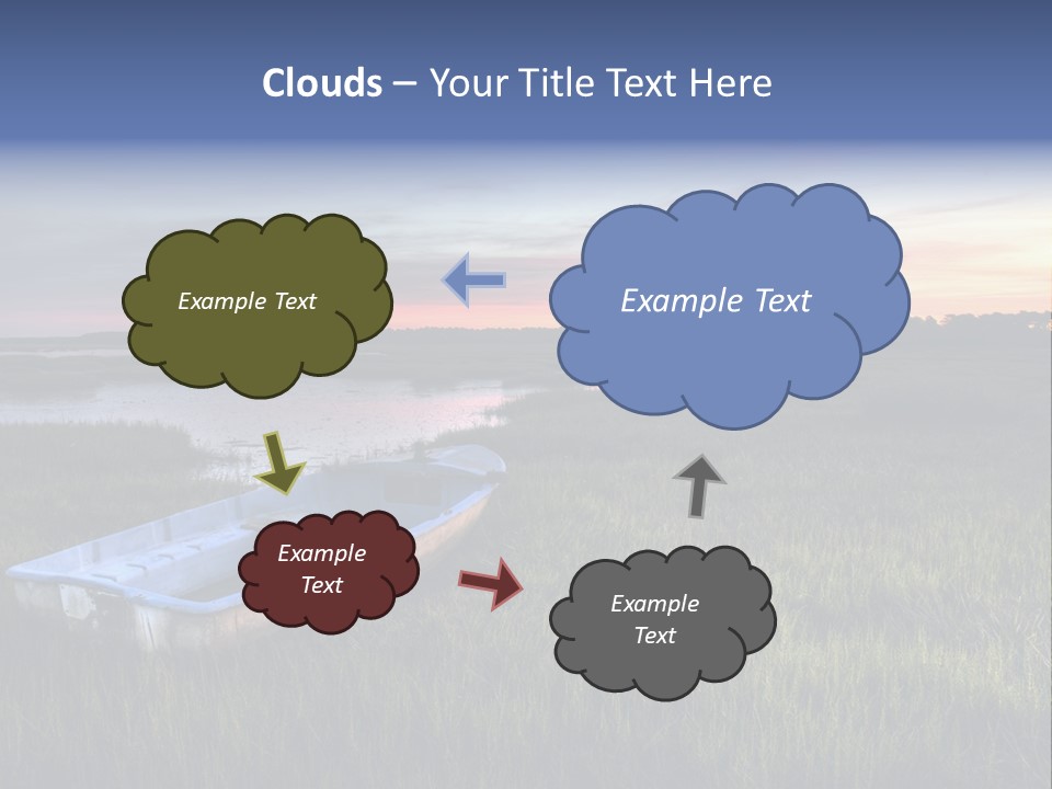 A Boat Sitting On Top Of A Lush Green Field PowerPoint Template