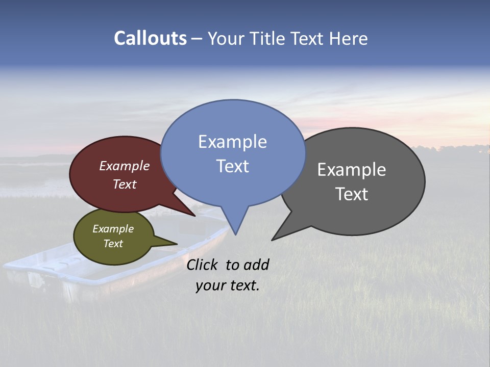 A Boat Sitting On Top Of A Lush Green Field PowerPoint Template