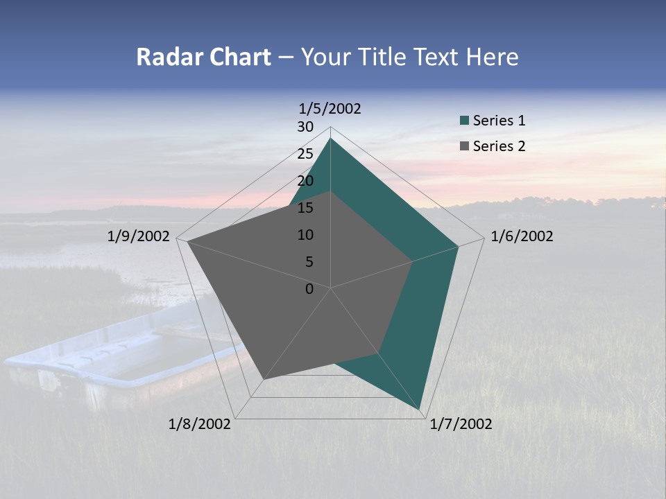 A Boat Sitting On Top Of A Lush Green Field PowerPoint Template